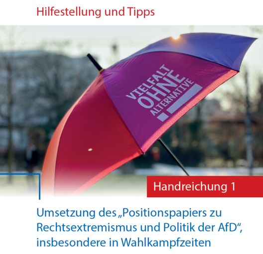 Schirm mit Aufdruck „Vielfalt ohne Alternative“