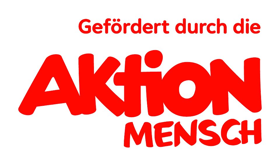 Schriftzug „Gefördert durch Aktion Mensch“