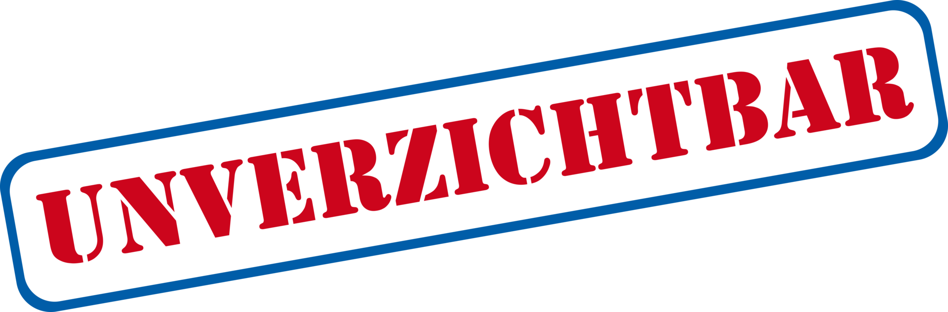 Roter Stempel mit dem Schriftzug „UNVERZICHTBAR“ Stempel: Unverzichtbar