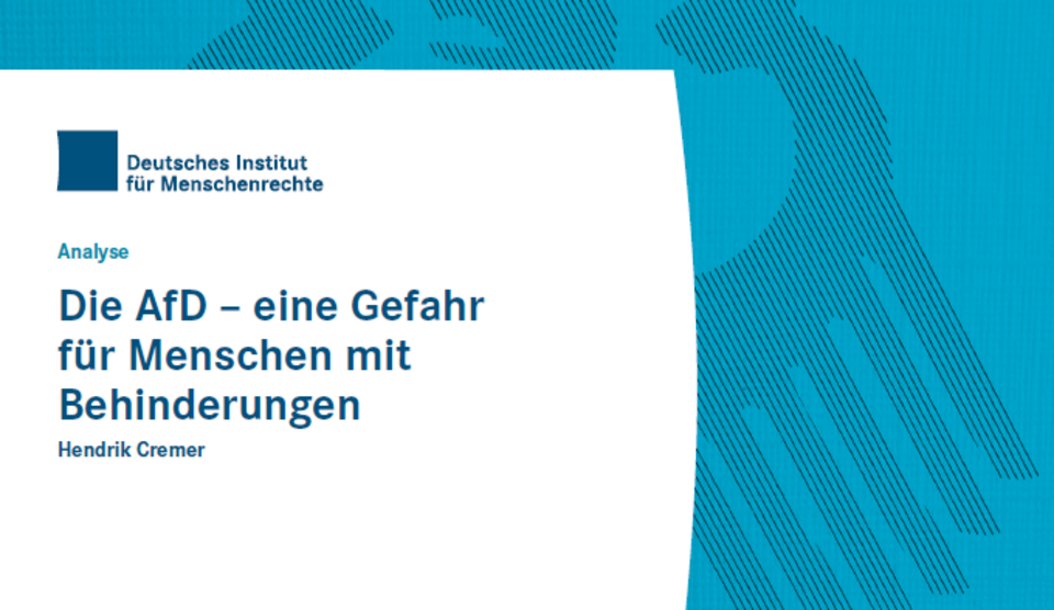Titelblatt: AfD als Gefahr für Behinderte