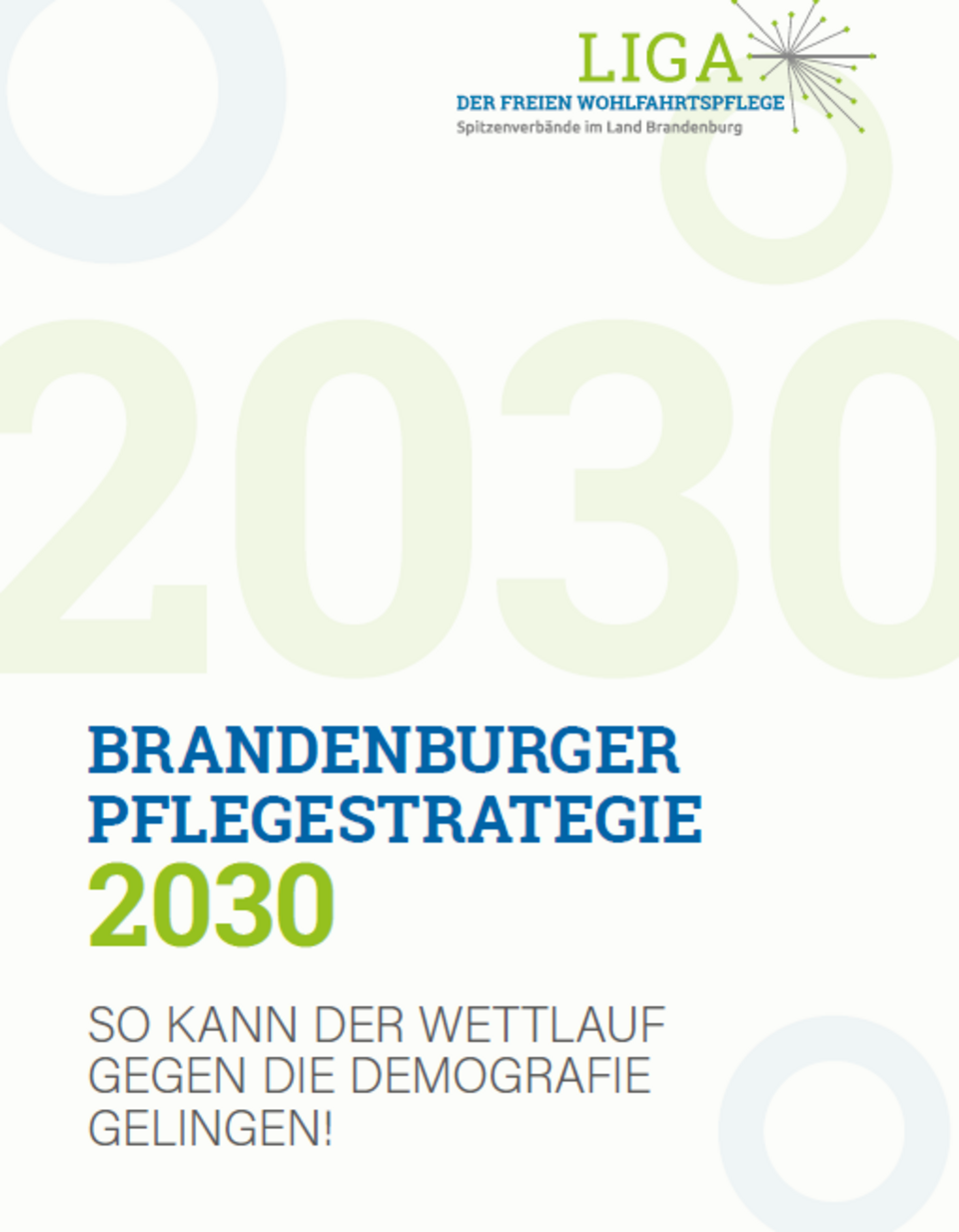 Titelblatt: Brandenburger Pflegestrategie 2030